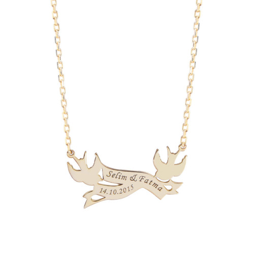 Glorria 925k Sterling Silver Personalized Name SwallowSilver Necklace GLR624 Glorria 925k Sterling Silver Personalized Name SwallowSilver Necklace GLR624