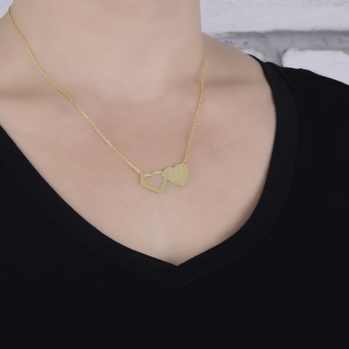 Glorria 925k Sterling Silver Personalized Name Heart Silver Necklace GLR693 Glorria 925k Sterling Silver Personalized Name Heart Silver Necklace GLR693