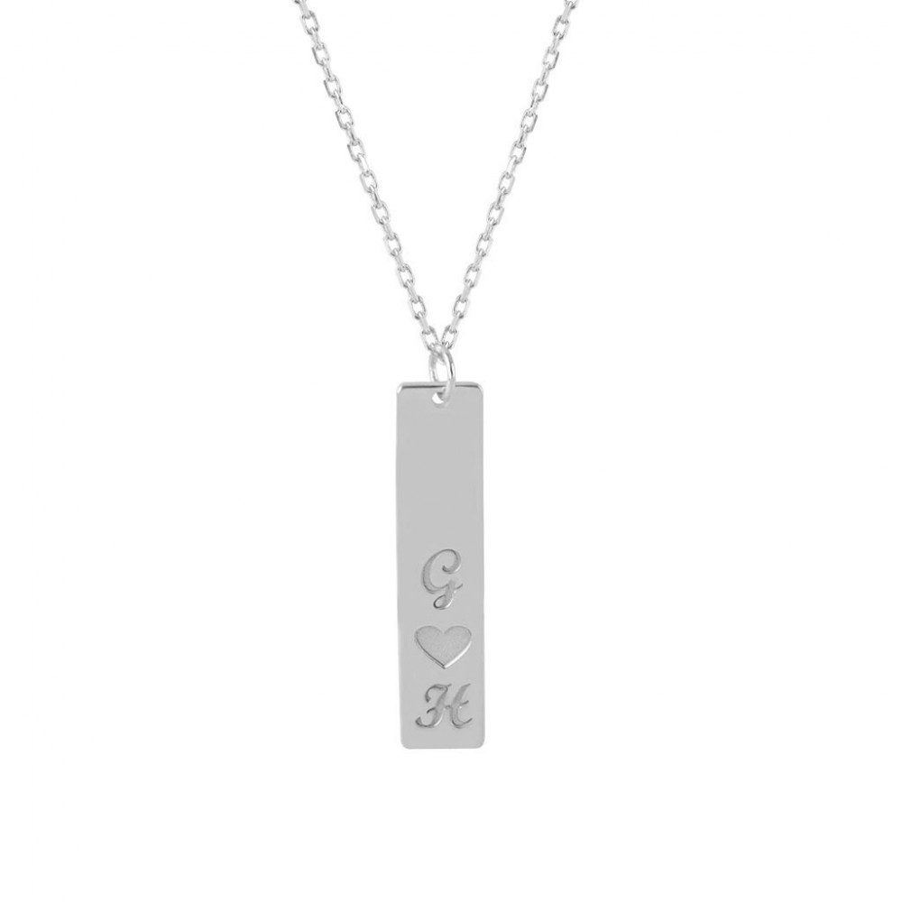 Glorria 925k Sterling Silver Personalized Letter Silver Necklace GLR666