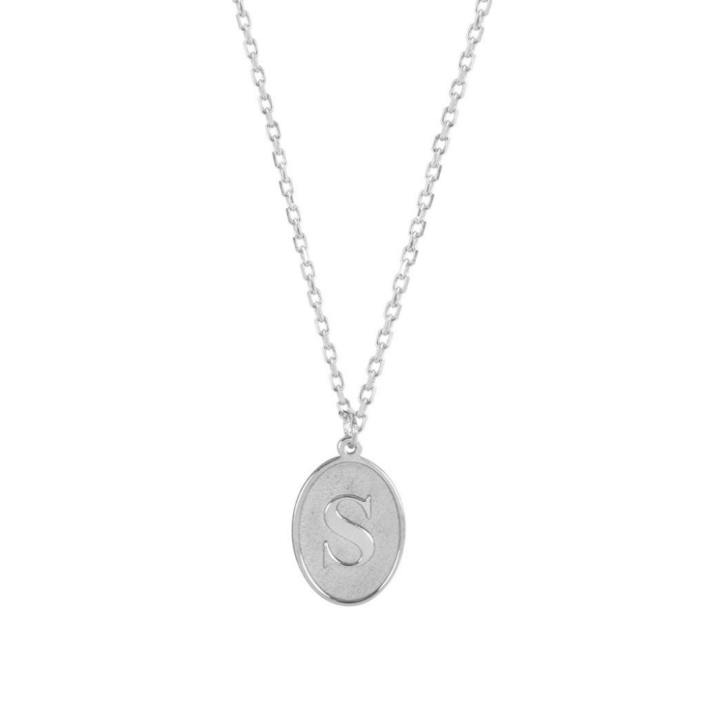 Glorria 925k Sterling Silver Personalized Letter Silver Necklace GLR523