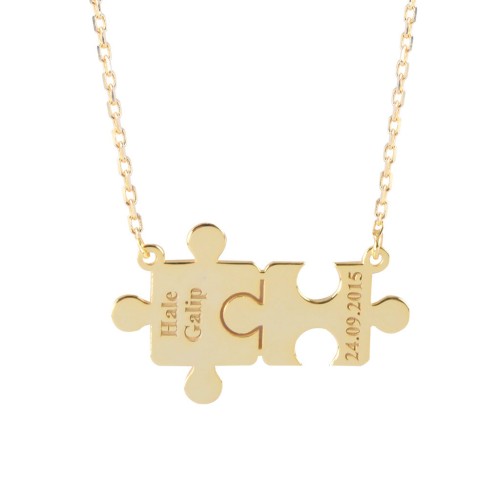 Glorria 925k Sterling Silver Personalized Name Puzzle Silver Necklace GLR615 Glorria 925k Sterling Silver Personalized Name Puzzle Silver Necklace GLR615