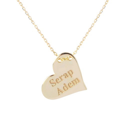 Glorria 925k Sterling Silver Personalized Name Heart Silver Necklace GLR598 Glorria 925k Sterling Silver Personalized Name Heart Silver Necklace GLR598