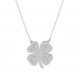 Glorria 925k Sterling Silver Personalized Letter Clover Silver Necklace GLR591