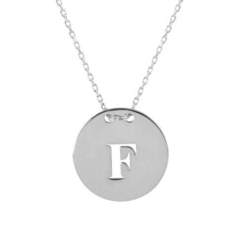 Glorria 925k Sterling Silver Personalized Letter Plate Silver Necklace GLR677 Glorria 925k Sterling Silver Personalized Letter Plate Silver Necklace GLR677