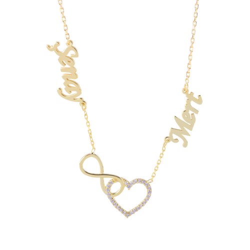 Glorria 925k Sterling Silver Personalized Name Heart Infinity Silver Necklace GLR713 Glorria 925k Sterling Silver Personalized Name Heart Infinity Silver Necklace GLR713