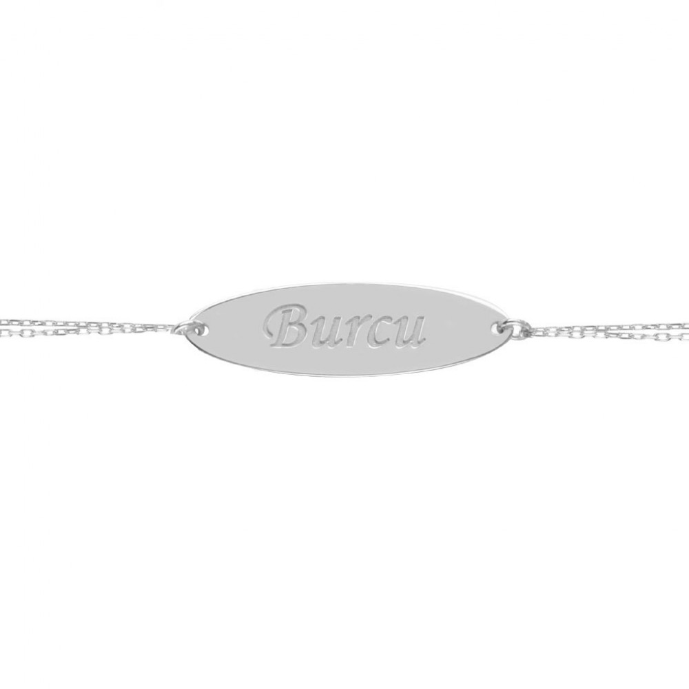 Glorria 925k Sterling Silver Personalized Name Silver Bracelet GLR791