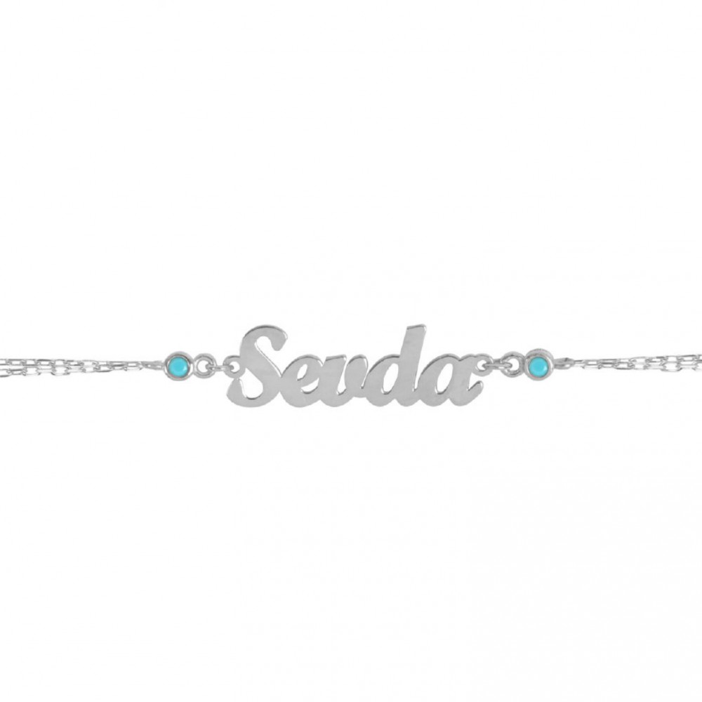 Glorria 925k Sterling Silver Personalized Name Silver Bracelet GLR779