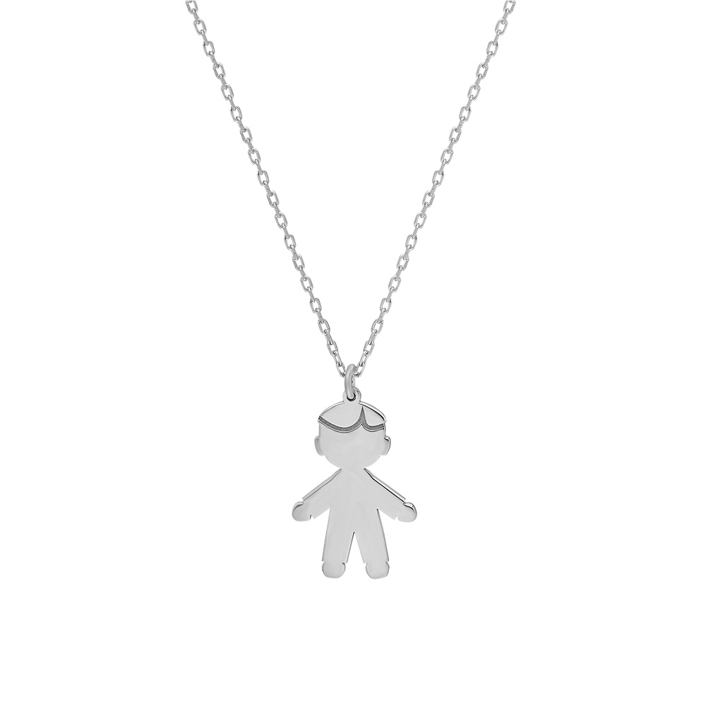 Glorria 925k Sterling Silver Personalized Erkek Child Necklace GLR710