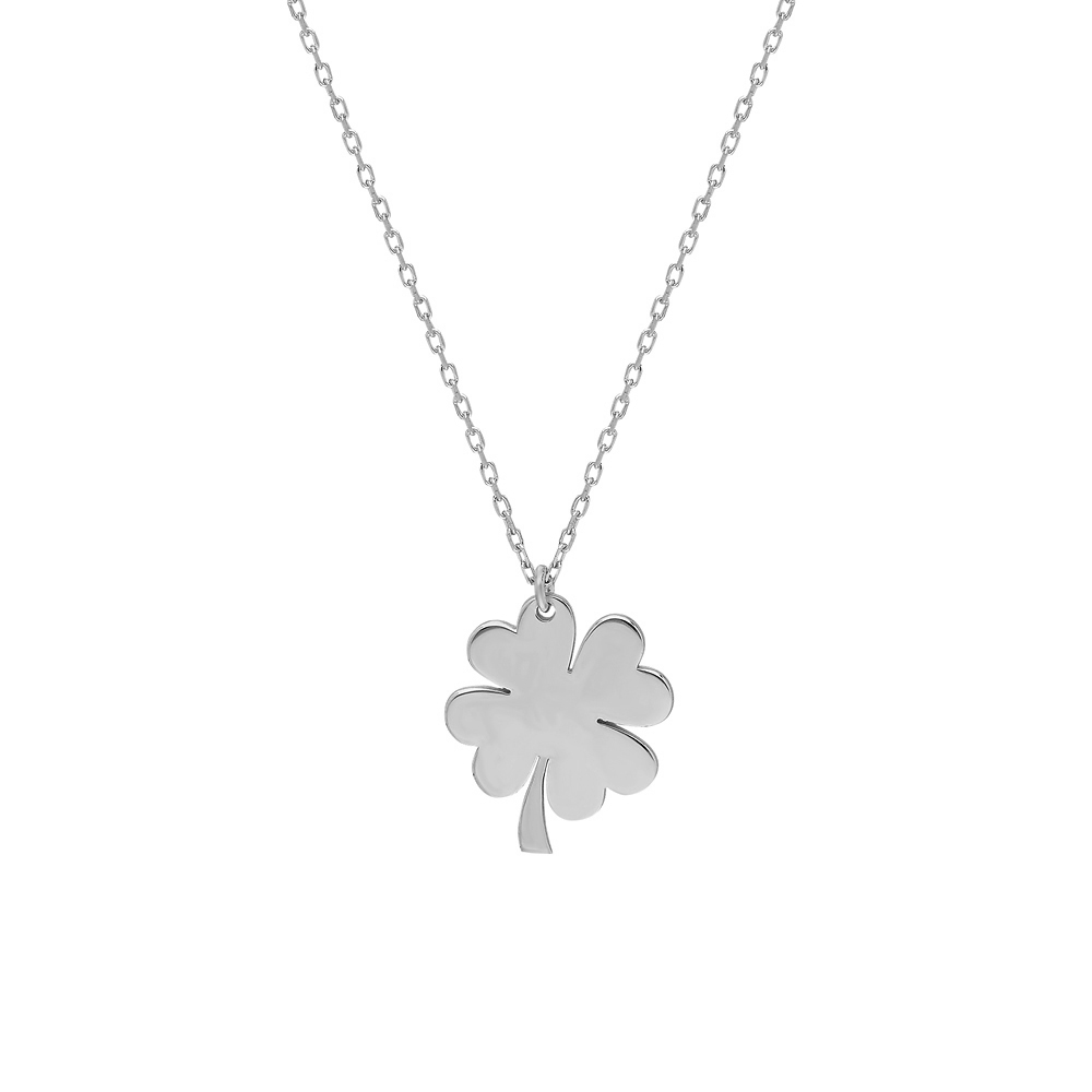 Glorria 925k Sterling Silver Personalized Clover Necklace GLR592
