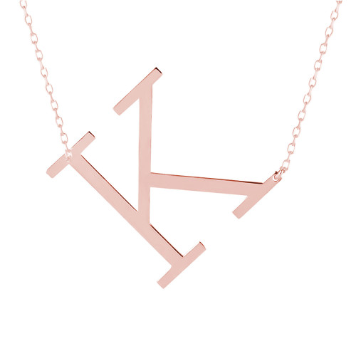 Glorria 925k Sterling Silver Personalized Letter Silver Necklace Glorria 925k Sterling Silver Personalized Letter Silver Necklace