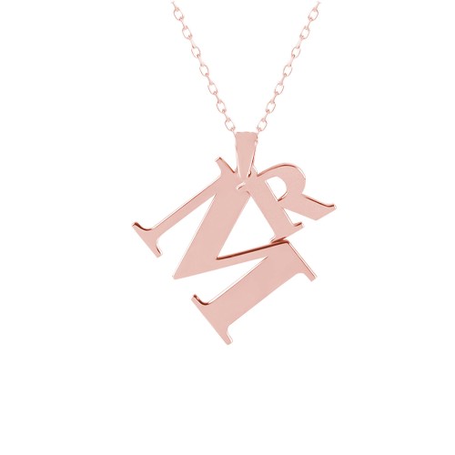 Glorria 925k Sterling Silver Personalized Letter Silver Necklace Glorria 925k Sterling Silver Personalized Letter Silver Necklace