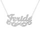 Glorria 925k Sterling Silver Personalized Name Silver Infinity Necklace