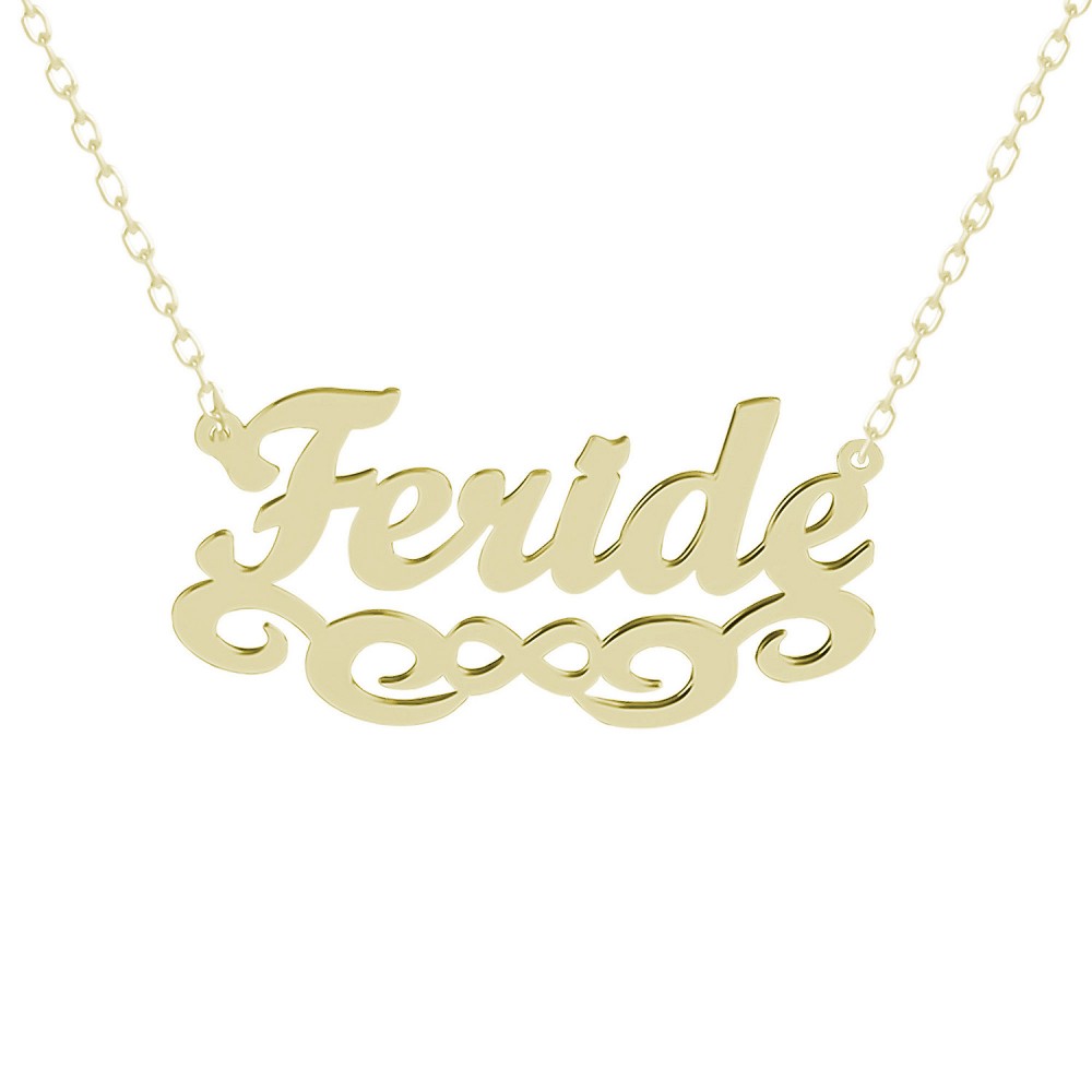 Glorria 925k Sterling Silver Personalized Name Silver Infinity Necklace