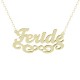 Glorria 925k Sterling Silver Personalized Name Silver Infinity Necklace