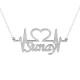 Glorria 925k Sterling Silver Personalized Name Heart Silver Necklace