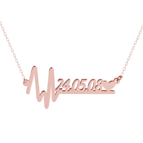 Glorria 925k Sterling Silver Personalized Date Silver Necklace Glorria 925k Sterling Silver Personalized Date Silver Necklace