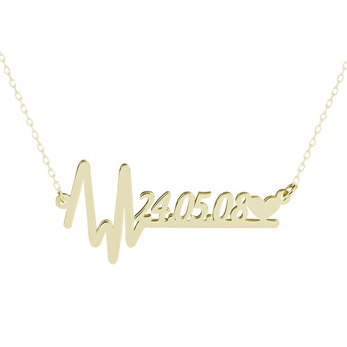 Glorria 925k Sterling Silver Personalized Date Silver Necklace Glorria 925k Sterling Silver Personalized Date Silver Necklace
