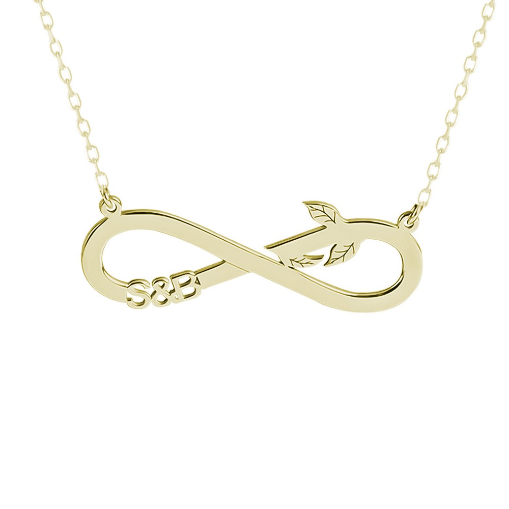 Glorria 925k Sterling Silver Personalized Name Infinity Silver Necklace