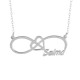 Glorria 925k Sterling Silver Personalized Name Heart Infinity Silver Necklace