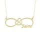 Glorria 925k Sterling Silver Personalized Name Heart Infinity Silver Necklace