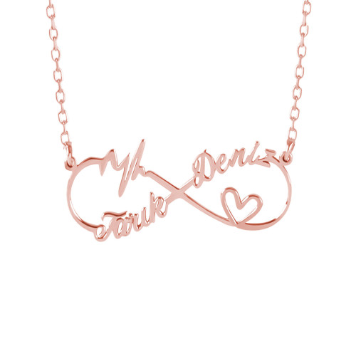 Glorria 925k Sterling Silver Personalized Name Infinity Silver Necklace Glorria 925k Sterling Silver Personalized Name Infinity Silver Necklace