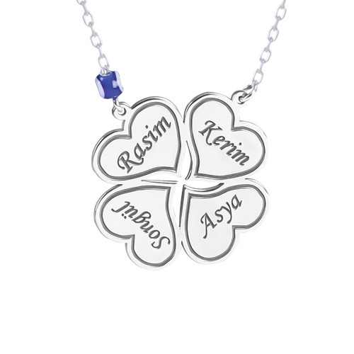 Glorria 925k Sterling Silver Personalized Name Evil Eye Clover Silver Necklace Glorria 925k Sterling Silver Personalized Name Evil Eye Clover Silver Necklace