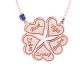 Glorria 925k Sterling Silver Personalized 5 Name Clover Silver Necklace