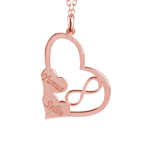 Glorria 925k Sterling Silver Personalized Name Heart Infinity Silver Necklace Glorria 925k Sterling Silver Personalized Name Heart Infinity Silver Necklace
