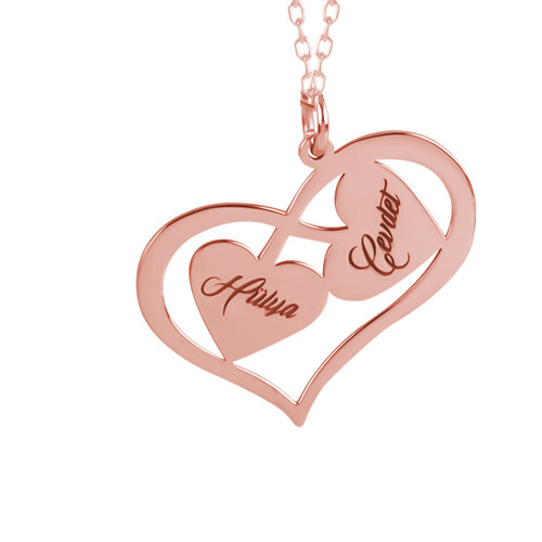 Glorria 925k Sterling Silver Personalized Name Heart Silver Necklace Glorria 925k Sterling Silver Personalized Name Heart Silver Necklace