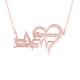 Glorria 925k Sterling Silver Personalized Name Heart Silver Necklace