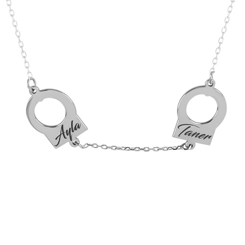 Glorria 925k Sterling Silver Personalized Name Cuff Silver Necklace Glorria 925k Sterling Silver Personalized Name Cuff Silver Necklace