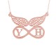 Glorria 925k Sterling Silver Personalized Letter Wing Silver Necklace