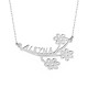 Glorria 925k Sterling Silver Personalized Name Flower Silver Necklace