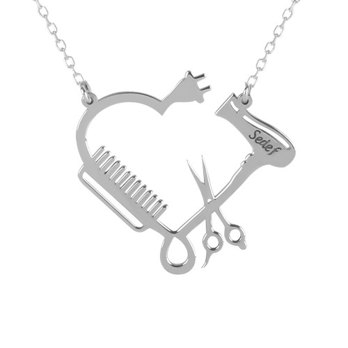 Glorria 925k Sterling Silver Personalized Name Coiffeur Silver Necklace Glorria 925k Sterling Silver Personalized Name Coiffeur Silver Necklace