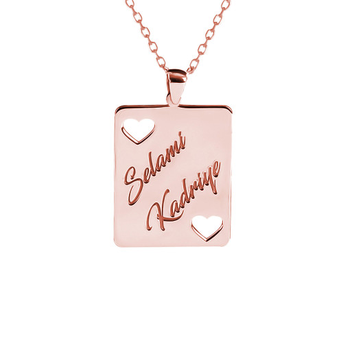 Glorria 925k Sterling Silver Personalized Name Heart Silver Necklace Glorria 925k Sterling Silver Personalized Name Heart Silver Necklace