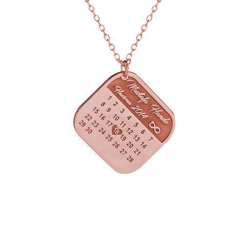 Glorria 925k Sterling Silver Personalized Name Date Silver Necklace Glorria 925k Sterling Silver Personalized Name Date Silver Necklace