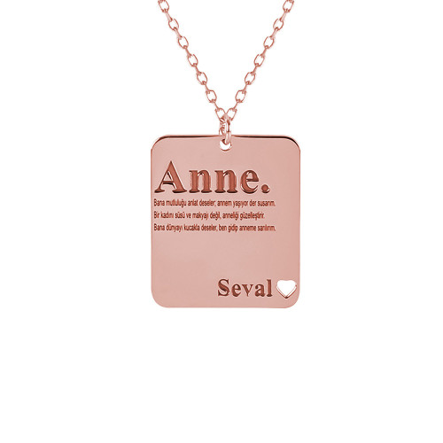 Glorria 925k Sterling Silver Personalized Name Mother Themed Silver Necklace Glorria 925k Sterling Silver Personalized Name Mother Themed Silver Necklace