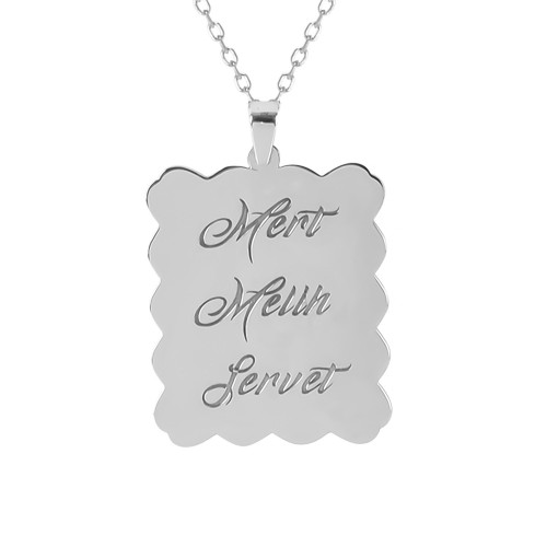 Glorria 925k Sterling Silver Personalized Name Frame Silver Necklace Glorria 925k Sterling Silver Personalized Name Frame Silver Necklace