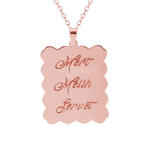 Glorria 925k Sterling Silver Personalized Name Frame Silver Necklace Glorria 925k Sterling Silver Personalized Name Frame Silver Necklace