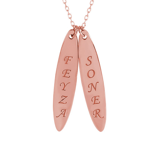 Glorria 925k Sterling Silver Personalized 2 Name Silver Necklace Glorria 925k Sterling Silver Personalized 2 Name Silver Necklace