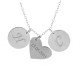Glorria 925k Sterling Silver Personalized Letter Heart Silver Necklace