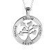 Glorria 925k Sterling Silver Personalized 4 Name Heart Silver Necklace