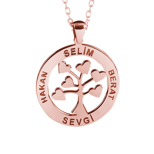Glorria 925k Sterling Silver Personalized 4 Name Heart Silver Necklace Glorria 925k Sterling Silver Personalized 4 Name Heart Silver Necklace