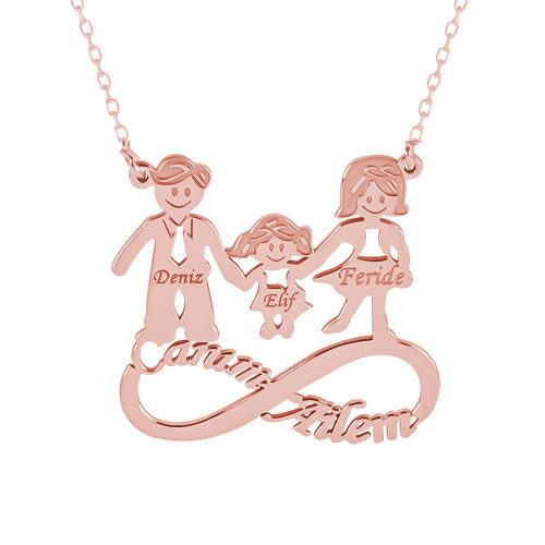 Glorria 925k Sterling Silver Personalized Name Family Silver Necklace Glorria 925k Sterling Silver Personalized Name Family Silver Necklace
