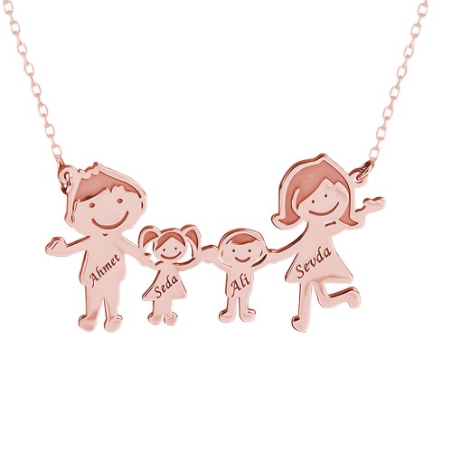 Glorria 925k Sterling Silver Personalized Name Family Silver Necklace Glorria 925k Sterling Silver Personalized Name Family Silver Necklace