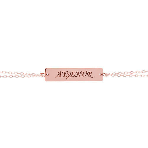 Glorria 925k Sterling Silver Personalized Name Silver Bracelet