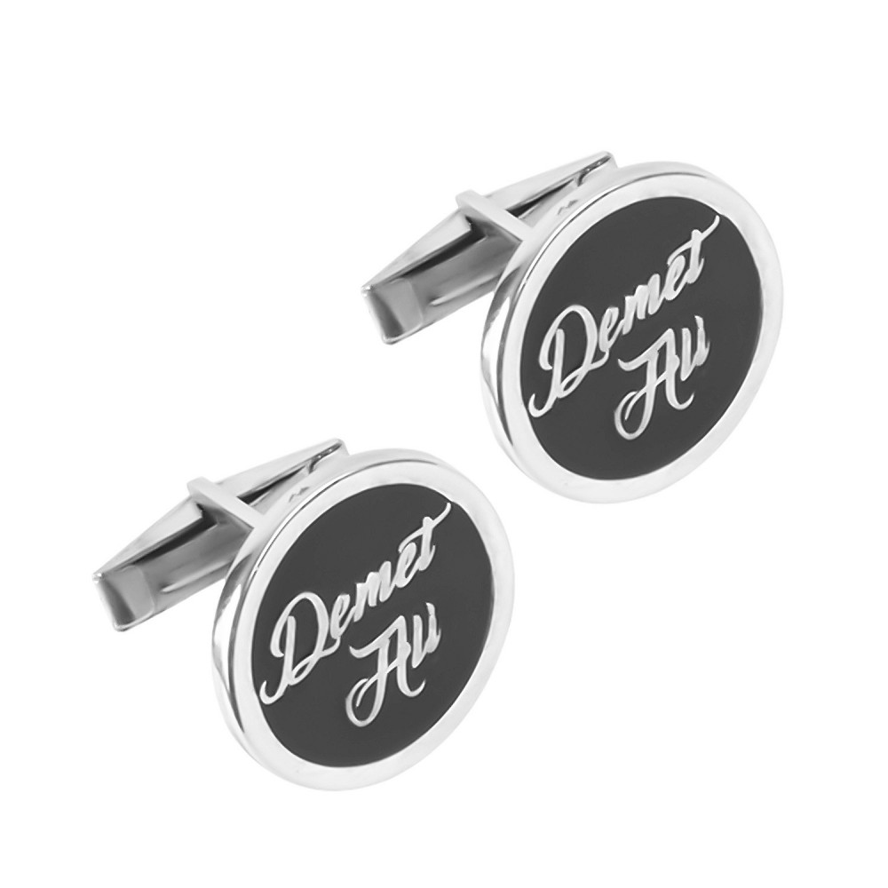 Glorria 925k Sterling Silver Personalized Name Silver Erkek Cufflink