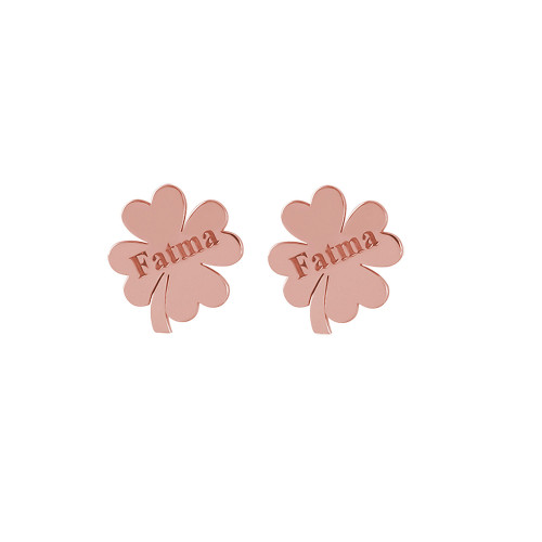 Glorria 925k Sterling Silver Personalized Name Clover Silver Earring Glorria 925k Sterling Silver Personalized Name Clover Silver Earring