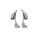 Glorria 925k Sterling Silver Personalized Name Wing Silver Earring