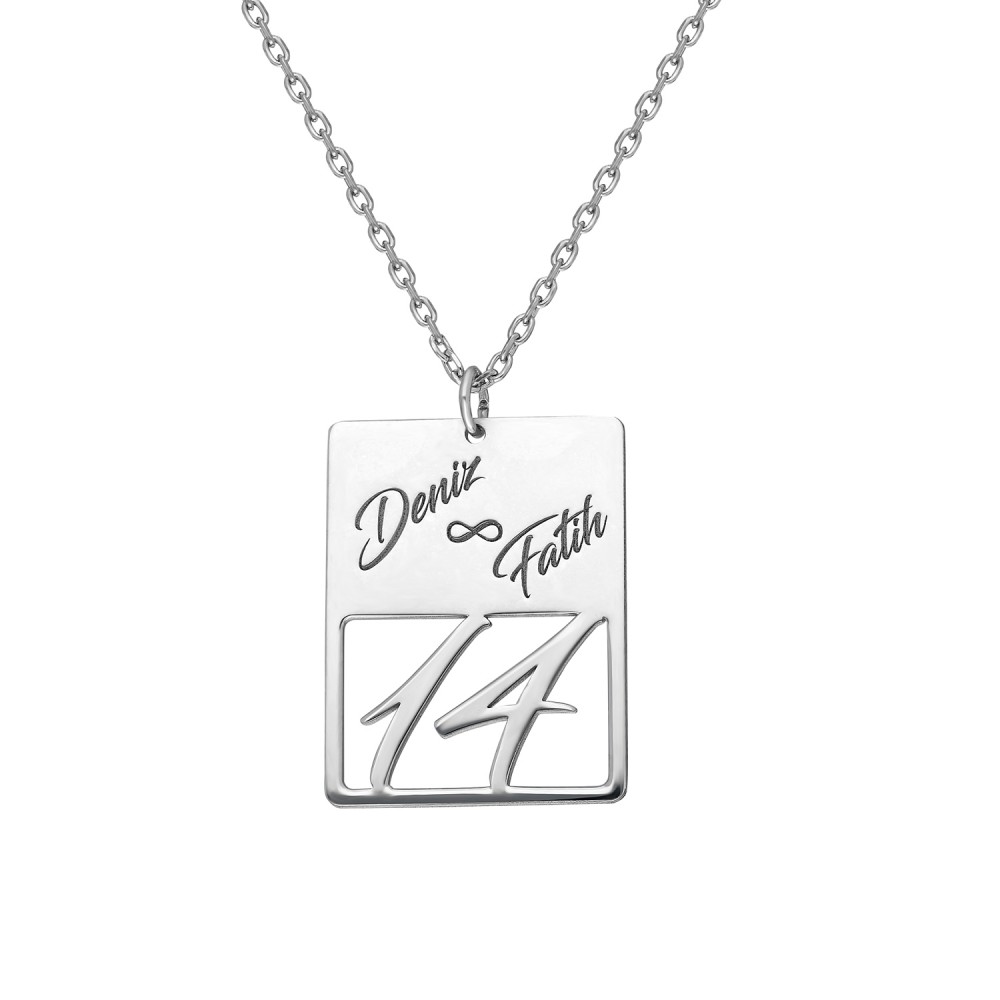 Glorria 925k Sterling Silver Personalized Name Silver Necklace